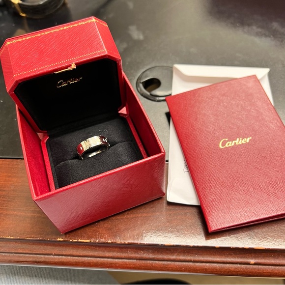 Size 10.5 Cartier TANK FRANÇAISE RING 18k White Gold - Picture 2 of 6